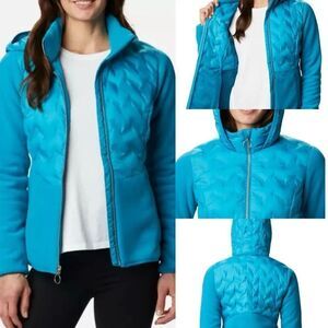 Columbia Omni heat Delta Ridge Hybrid Fleece hooded puffer jacket coat XL